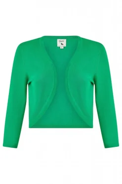 Cardigans^Yumi Knitted Curve Bolero Green