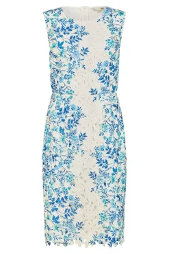 Mini Dresses^Yumi Lace Fitted Dress With Floral Mirror Print White
