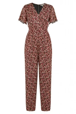Jumpsuits^Yumi Lurex Leopard Print Wrap Jumpsuit With Pockets Red