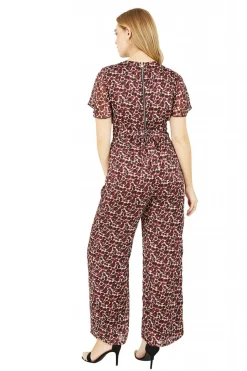 Jumpsuits^Yumi Lurex Leopard Print Wrap Jumpsuit With Pockets Red