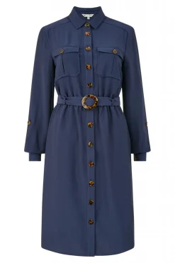 Mini Dresses^Yumi Military Shirtdress Navy