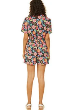 Jumpsuits^Yumi Multicoloured Retro Floral Button Up Playsuit Multicolor