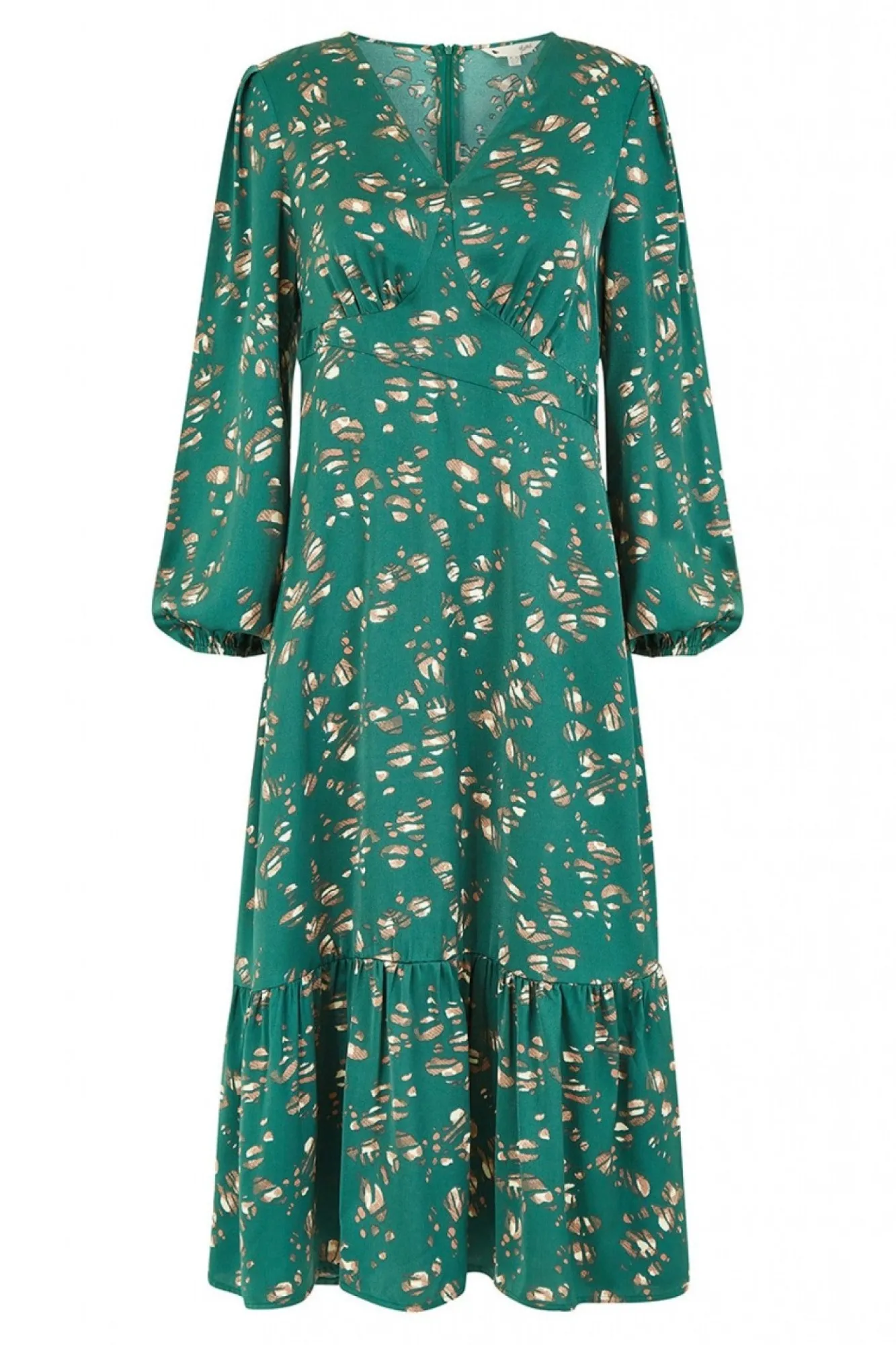 Midi Dresses^Yumi Pebble Print Long Sleeve Midi Dress Green