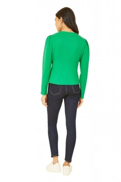 Outerwear^Yumi Ponte Jacket With Military Buttons Green