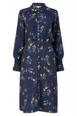 Mini Dresses^Yumi Recycled Bird Print Shirt Dress Navy