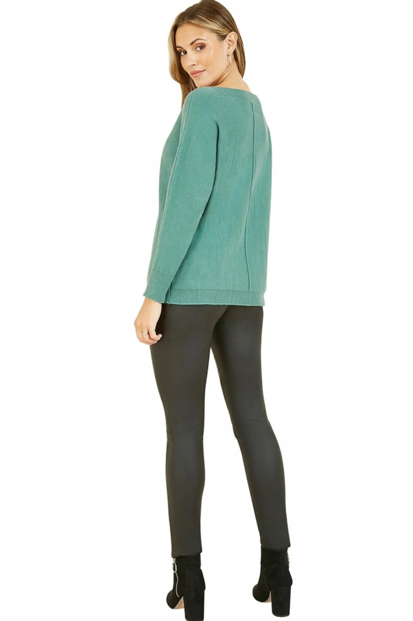 Jumpers^Yumi Relaxed Knitted Jumper Green