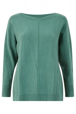 Jumpers^Yumi Relaxed Knitted Jumper Green