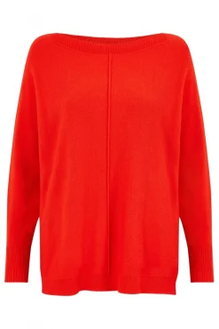 Jumpers^Yumi Relaxed Knitted Jumper Red