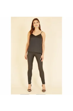Blouses^Yumi Satin Cami Top Black