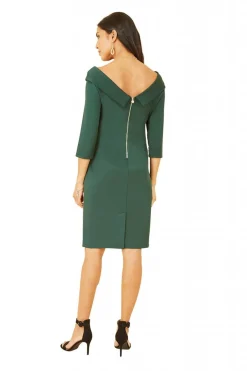 Midi Dresses^Yumi Scuba Fitted Wrap Dress Green