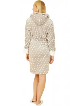 Loungewear & Sleepwear^Yumi Star Print Fleece Dressing Gown Grey