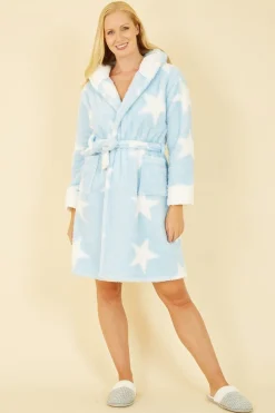 Loungewear & Sleepwear^Yumi Star Snuggly Super Soft Dressing Gown Blue