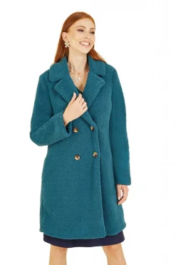 Outerwear^Yumi Teddy Bear Coat Teal