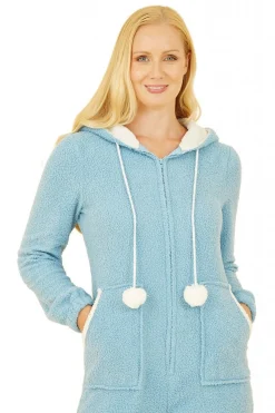 Loungewear & Sleepwear^Yumi Teddy Bear Onesie With Pom Pom Blue